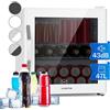KLARSTEIN Mini Frigo da Camera per Birra, Frigo Portatile da Camera, Frigo Piccolo da Ufficio, Mini Frigo da Ufficio con Porta in Vetro, Mini Frigo Bar da Camera con Ripiani Rimovibili, 3-10°C, 47L