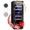 KLARSTEIN Cantinetta Vino Design da Incasso, Refrigerata a Zona Doppia per Vino Rosso, Bianco e Birra, Frigo per Esterno/Interno, 53L, 17 Bottiglie