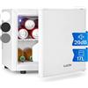 Klarstein Geheimversteck - Minibar, Mini Frigo, Mini Frigorifero per Snack e Bevande, solo 26 dB, Ripiano Estraibile, Regolazione della Temperatura senza Intervalli Predefiniti, 17 L, Bianco