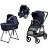 Peg Perego Trio Peg Perego Veloce con Culla Belvedere e Primo Viaggio Slk Blue shine Blue shine