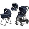 Peg Perego Trio Peg Perego Veloce TC Con Culla Belvedere e Primo Viaggio Lounge Blue shine