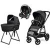 Peg Perego Trio Peg Perego Veloce TC Con Culla Belvedere e Primo Viaggio Lounge True black