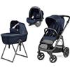 Peg Perego Trio Peg Perego Veloce TC Con Culla Belvedere e Primo Viaggio Slk Blue shine