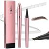 lomdung 3D Matita Sopracciglia Waterproof, Matita Microblading Sopracciglia, Penna Sopracciglia Effetto Pelo, Crea Sopracciglia Dall'aspetto Naturale Senza Sforzo(Marrone Nero)