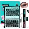 AMZGIRL LASH Kit di estensione delle ciglia 280PCS Cluster di ciglia 40D 50D Kit di estensione delle ciglia individuali con il legame e la tenuta delle ciglia, pinzette per ciglia (D-Mix9-16mm Kit)