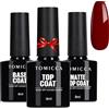TOMICCA Base e Top & Matte Top Coat Smalto Semipermanente, Soak Off UV LED Kit 3 * 8ml