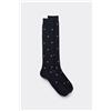 Intimissimi Calze Lunghe In Cotone A Fantasia Blu