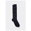 Intimissimi Calze Lunghe In Cotone A Fantasia Blu