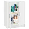 Habitdesign Armadio multiuso basso, 2 ante, rifinito in colore bianco, misure: 59 cm (larghezza) x 80 cm (altezza) x 37 cm (profondità)