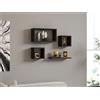 Hanah Home Modern Anthracite Wall Shelf Set (3 pezzi) | 100% melamina rivestito in melamina, spessore 18 mm | Elegante design scandinavo per casa e ufficio