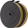 Feelava Guarnizione in Gomma per porte e finestre,autoadesivo,antispifferi, insonorizzante,impermeabile,D Tipo Striscia Metereologica Nastro Striscia Di Schiuma Nastro Seal Strip,2 Rotoli/Totale 10 m (Nero)