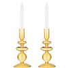 Navaris Porta Candele Vetro Set 2 - Portacandele da Tavolo - Porta Candela Moderno - Candeliere Arancione - Decorazioni Casa - Centrotavola Moderno Design