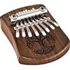 Sonic Energy Solid Body Kalimba - 8 note in C Major - Per Meditazione, Yoga e Percussioni - Legno di Noce Scuro, Tree of Life Relief (KL801TOL)