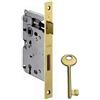 SERRATURA PORTA INTERNA PATENT BORDO QUADRO FINITURA OTTONE LUCIDO INTERASSE 70
