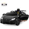 COSTWAY 12V Lamborghini Auto Elettrica per Bambini, Macchina Elettrica Cavalcabile con Telecomando, Luci LED Musica e Funzione di Avvio Lento, 3-5 Km/h, per Bambini 3 Anni+ (Nero)
