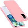 Cadorabo Custodia per Samsung Galaxy S20 6.2 in LIQUID ROSA - Morbida Cover Protettiva Sottile di Silicone TPU con Bordo Protezione - Ultra Slim Case Antiurto Gel Back Bumper Guscio
