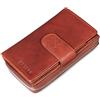 ROYALZ Vintage Portafoglio vera Pelle Donna Porta Carte Credito 20 Scomparti Portamoneta Grande Capiente Bloccaggio Protezione RFID Etui Lungo, Colore:Roma Cognac Marrone