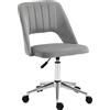 Vinsetto Sedia da Ufficio Ergonomica e Girevole, Sedia Imbottita per Scrivania con Altezza Regolabile, Grigio 49x54x79-91cm|Aosom