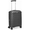 RONCATO B-FLYING Valigia Trolley Cabina Espandibile 4 Ruote 55x40x20/25 cm Rigida con Chiusura TSA, Bagaglio a Mano - ANTRACITE