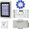 ReaIOKbii Kit Completo di Sistema di Controllo Accessi per Casa, Tastiera per 1000 Utenti in Metallo + Serratura Elettrica a Caduta DC 12V + Alimentatore 12V 3A + Pulsante di Uscita + 10 Chiavette