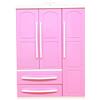 BSTCAR Armadio per bambole rosa con specchio a cassetto, scomparti multipli Mini armadio moderno armadio armadio vestiti organizzatore accessori per la casa delle bambole mobili