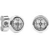 Miore - Orecchini Donna Oro Bianco Vero 9KT 375 - Diamanti Naturali. Orecchini Punto Luce Piccoli a lobo, Orecchini anallergici con perno passante e chiusura a farfalla.