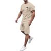 pvucpot Completo Uomo Estivo Maniche Corte 2 Pezzi T-shirt Tinta Unita + Pantaloncini in Cotone Tuta Uomo Estate Casual Sportivo Magliatta Uomo