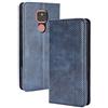 LEYAN Cover per Motorola Moto E7 Plus, Custodia Folio in Pelle Flip Wallet Libro Case con Portafoglio, Premium PU/TPU Magnetica Cover con Supporto di Stand/Carte Slot (Blu)