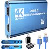 Azuxreza Scheda di acquisizione video HDMI per switch, scheda di acquisizione esterna 4K per streaming con USB 3.0 e 2K 30FPS Game Capture for Nintendo Switch/PS5/Xbox/PS4/Steam Deck