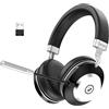 Wantek Cuffie senza fili Bluetooth con microfono dongle USB senza fili con microfono, dongle USB per PC/Ufficio/Zoom/Skype/Laptop