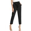 BKEPDY Pantaloni Donna Vita Alta Elastici Pantalone Nero Donne per il Tempo Libero Slim Fit per L'ufficio di Elegante Cravatta con Cintura Pantaloni a Matita con Tasche