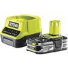 Ryobi RC18120-125 Kit Caricabatterie Rapido e Batteria 18V ONE+ 2.5Ah, Indicatore LED di Stato di Carica, Elevata Autonomia, Compatibile con Tutti i Prodotti Ryobi 18V ONE+