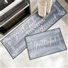 OPLERT Set di 2 tappetini da cucina, tappetini e tappeti lavabili antiscivolo, tappetino da cucina anti-fatica, tappetini da ufficio per la decorazione di casa,grigio,43x75+43x150cm