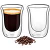 AOOTE Tazza caffè Doppio Vetro Borosilicato, 2 Bicchieri Espresso Doppia Parete 300 ml, Tazze di Vetro per Latte Macchiato, Bicchiere Caffè Vetro per Tè, Latte, Cappuccino, Espresso, Succo