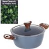 KASANOVA Casseruola con coperchio azzurro New Ceramic (24 cm due manici)