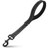 Wanmu Guinzaglio corto per cani, 45,7 cm, resistente, per cani che tirano, guinzaglio da traffico resistente con manico imbottito, guinzaglio nero per cani di taglia grande