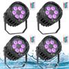 PUZILOZA 4PCS 6 x 3W IP67 Impermeabile LED Par, RGBW 4 in 1 LED Luce Palco con Telecomando Luci da Discoteca Festa, per Prestazione all'Aperto, Prati, Feste, Bar, Palchi, Spettacoli di Festival