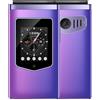 Generico HAMTOD telefono per anziani, tasti grandi, SOS, torcia, batteria 2000mAh, resistente acqua e urti, schermo 2,8, 128MB ROM, supporta TF, reti 2G/3G/4G, doppia SIM (viola)