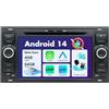 BXLIYER SXAUTO Android 14 IPS Autoradio Per Ford C-Max/Connect/Fiesta/Focus/Galaxy/Kuga/S-Max/Transit/Mondeo - 4G+64G - Senza fili Carplay & Android Auto - Camera + MIC - DAB Fast-boot Volante 360-CAM - 2 Din