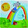 HABA 305345 - Puzzle a forma di topo, gioco in legno con tessuto a partire da 1 anno, puzzle a incastro con elementi di sensibilità che favorisce la presa e la percezione tattile