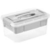 keeeper Scatola organizer, 5 l, Manico comodo, Clip pratiche, Inserto estraibile, Scatola di stoccaggio, 19 x 29 x 14 cm, henri, Grigio Nordico (Grigio)
