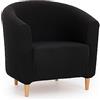 MAXIFUNDAS FUNDAS DE SOFA & CHAISE LONGU MAXIFUNDAS | Fodera Multielastica Poltrona Belfast Colore Nero - Fodera 1 Posto per Poltrona Tipo Cabriolet - Fodera Poltroncina elastica con 3 spugne per una vestibilità più precisa - Fodera per