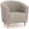 MAXIFUNDAS FUNDAS DE SOFA & CHAISE LONGU MAXIFUNDAS | Fodera Multielastica Poltrona Belfast Colore Grigio Chiaro - Fodera 1 Posto Poltrona Tipo Cabriolet - Fodera Poltrona elastica con 3 spugne per una vestibilità più precisa - Fodera per