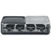 SEVERIN Raclette Grill, 1300W, 8 Padelline Antiaderenti Extra Profonde, Piastra Pietra Naturale e Ceramica, Temperatura Regolabile, 49,0 x 25,0 x 14,0 cm, Nero - RG 2366