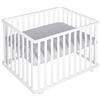 roba Box per Bambini roba Style - Rettangolare 75 x 100 cm - Cuscinetti di Protezione - Paracolpi - Regolabile a 3 Altezze - 4 Ruote con Freni - Bianco e Grigio