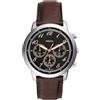 Fossil Orologio Neutra da uomo, movimento cronografo al quarzo con cinturino in pelle, Marrone e marrone, 44 mm