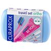 Curaprox Ortho Travel Set | Apparecchi E Cura Da Viaggio | Spazzolino Ultra Morbido + Dentifricio Sbiancante | Set Blu Compatto Per L'igiene Ortodontica