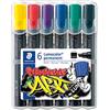 STAEDTLER 350 WP6-1 Lumocolor - Pennarelli permanenti, confezione da 6 colori assortiti, punta a scalpello