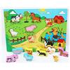 Toys of Wood Oxford TOWO Puzzle di Animali in Legno - Fattoria Stile Shinnington con Animali - Pezzi del Puzzle con Dimensioni Grandi - Puzzle in Legno per Bambini di 18 Mesi