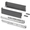 Emuca - Cassetto esterno Simplex 25 kg, altezza 122 mm, profondità 490 mm, Acciaio, Grigio antracite